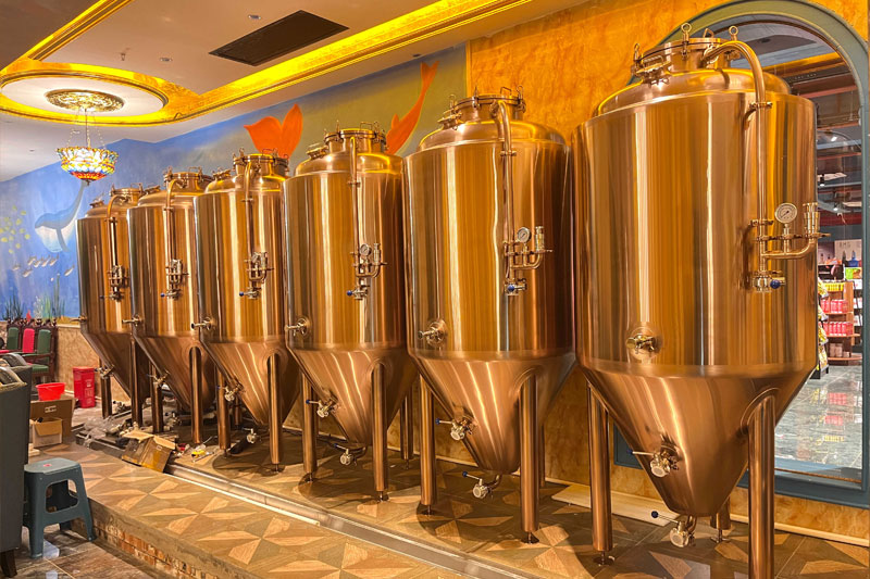 <b>500L beer brewing equipment installed in bar</b>